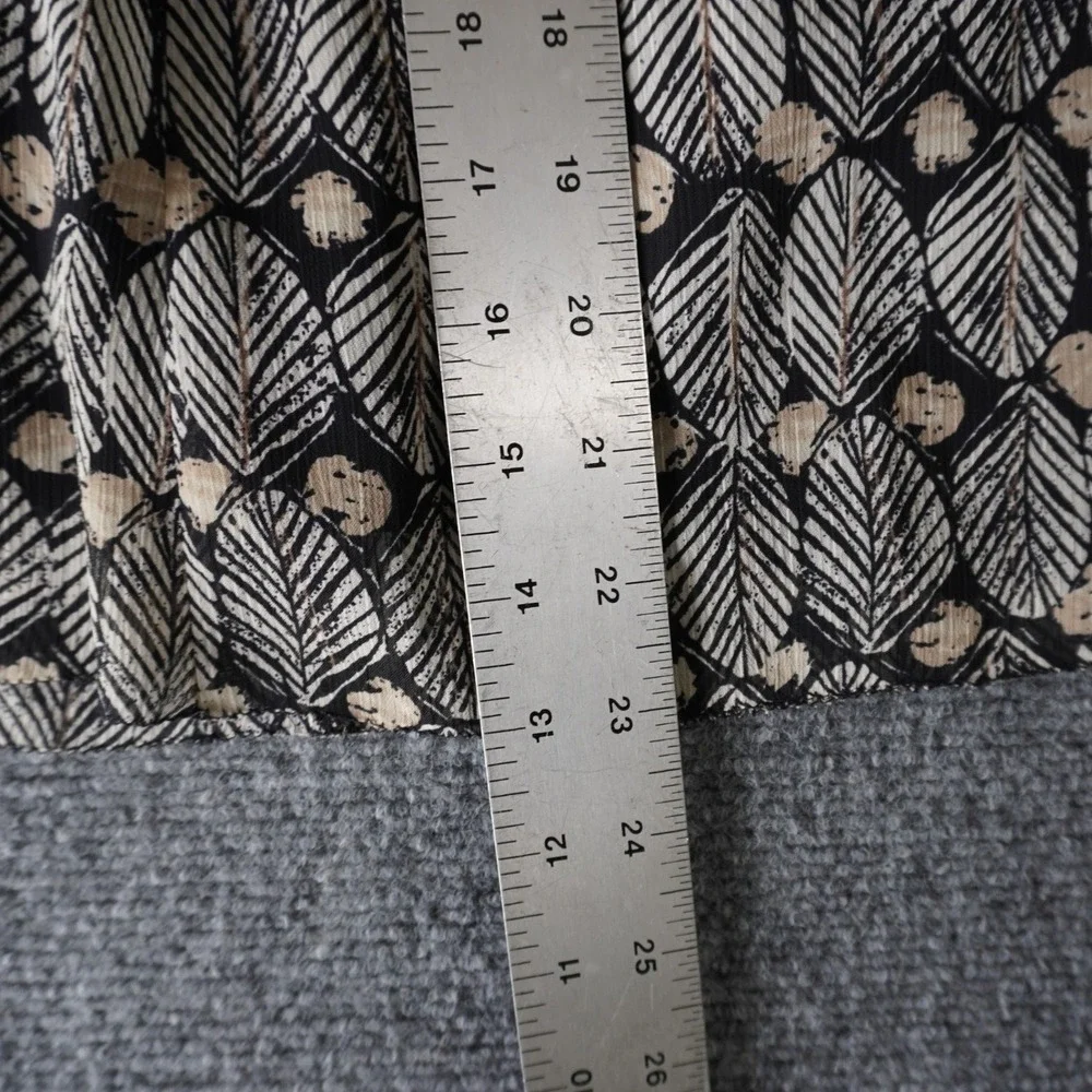 Sigrid‎ Olsen Petite Skirt A Line Leaf Print Black Beige Womens Size 6